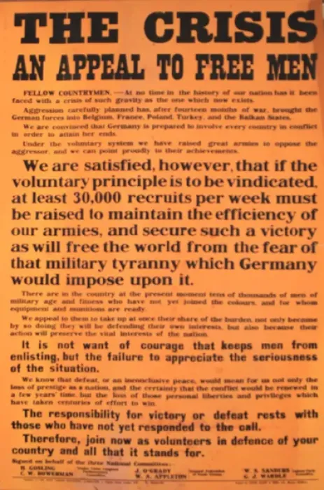 Framed Print : WW1 recruitment poster, The Crisis Framed Print : WW1 recruitment poster, The Crisis
