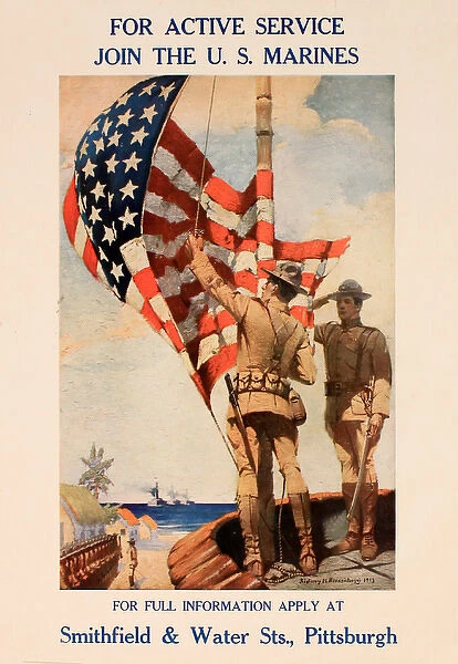 WW1 recruitment poster, Join the US Marines