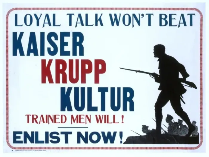 Framed Print : WW1 recruitment poster with silhouette Framed Print : WW1 recruitment poster with silhouette