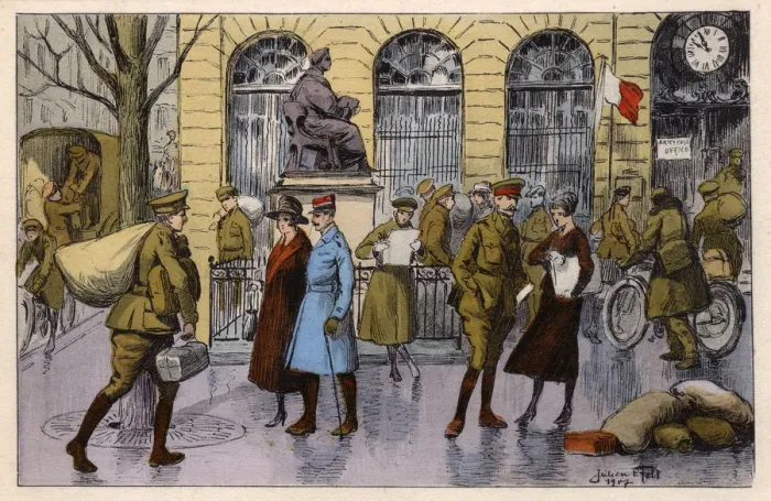 Framed Print : WW1, Rouen, France, British Post Office and Boieldieu Statue