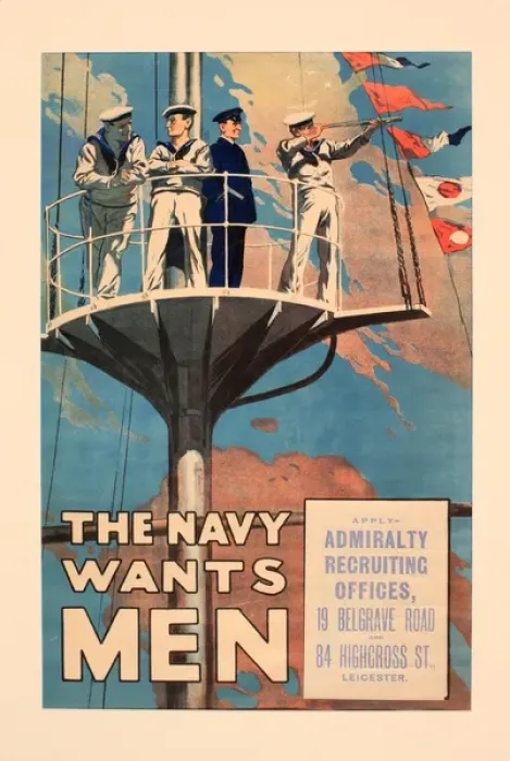Framed Print : WW1 Royal Navy recruiting poster Framed Print : WW1 Royal Navy recruiting poster