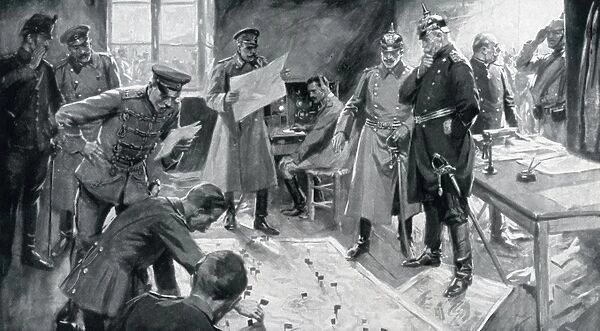 WW1 - Scene at a German HQ - Moving flags on a map
