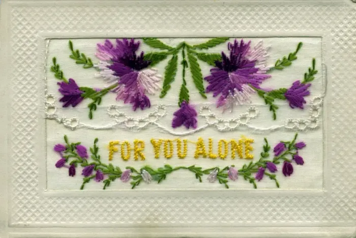 Framed Print : WW1 Silk Embroidered Greetings Card Framed Print : WW1 Silk Embroidered Greetings Card