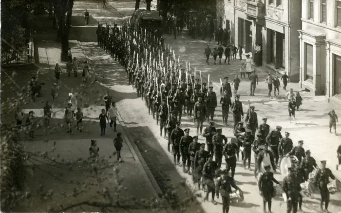 Framed Print : WW1 Soldiers - Frankfurterstrasse, Hennef, North Rhine-Westp