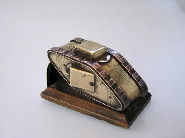 Framed Print : WW1 tank on wooden base Framed Print : WW1 tank on wooden base