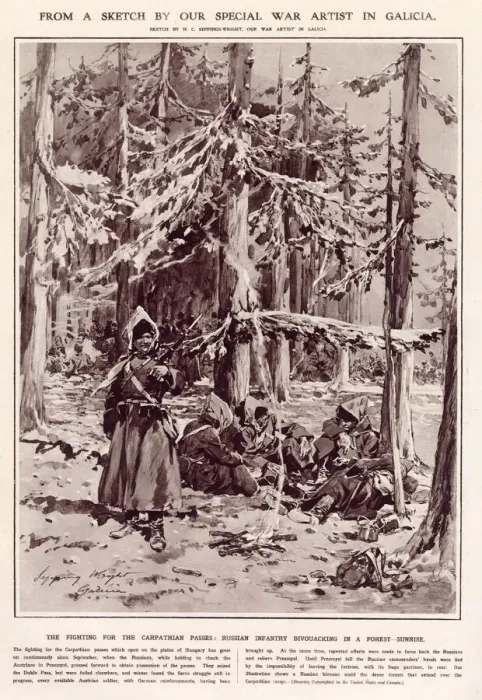 Framed Print : WW1 - war in Galician - Russian troops bivouacking Framed Print : WW1 - war in Galician - Russian troops bivouacking