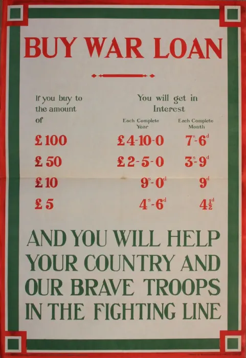 Framed Print : WW1 War Loan poster Date: 1914 Framed Print : WW1 War Loan poster Date: 1914