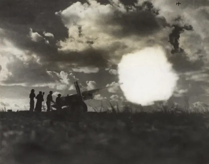 Framed Print : WW2 - Allied forces firing a 4. 5 inch gun near Tarhuna Framed Print : WW2 - Allied forces firing a 4. 5 inch gun near Tarhuna