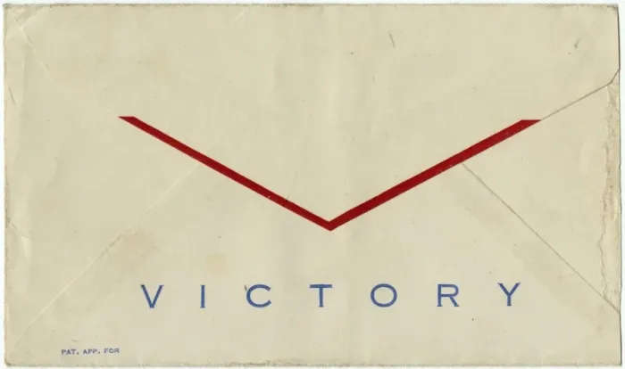 Framed Print : WW2 - American envelope back - V for Victory Framed Print : WW2 - American envelope back - V for Victory