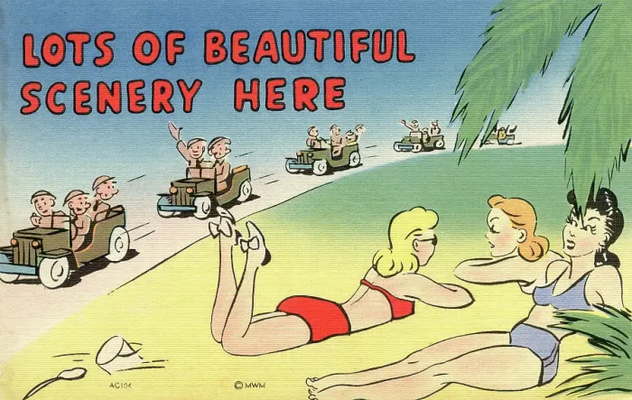 Framed Print : WW2 American Forces comic postcard Framed Print : WW2 American Forces comic postcard