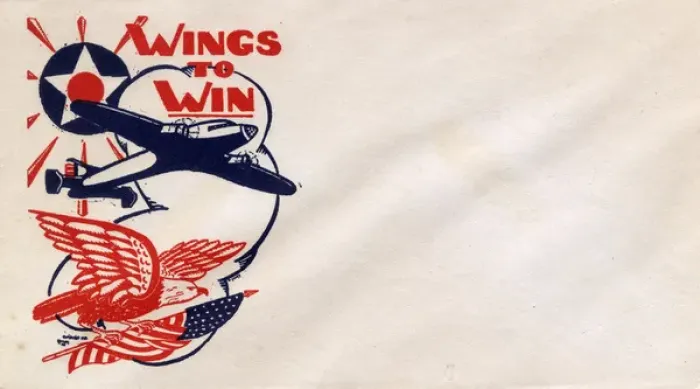 Framed Print : WW2 - American Propaganda Envelope - Wings to Win Framed Print : WW2 - American Propaganda Envelope - Wings to Win