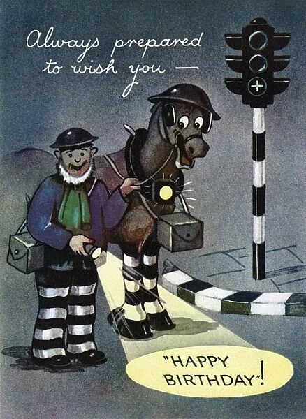 WW2 - ARP man with horse and flashlight
