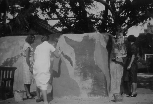 WW2 B- Women painting camouflage