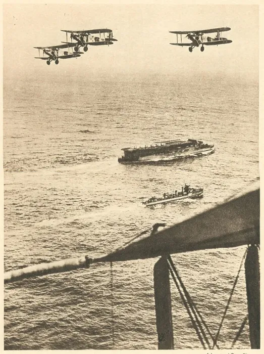 Framed Print : WW2 - Biplanes Flying Over Aircraft Carrier Framed Print : WW2 - Biplanes Flying Over Aircraft Carrier