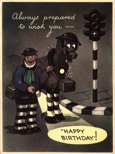 WW2 birthday card, blackout scene