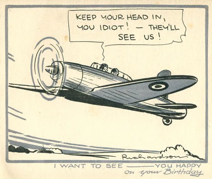 Framed Print : WW2 Birthday Card, Keep Your Head In! Framed Print : WW2 Birthday Card, Keep Your Head In!