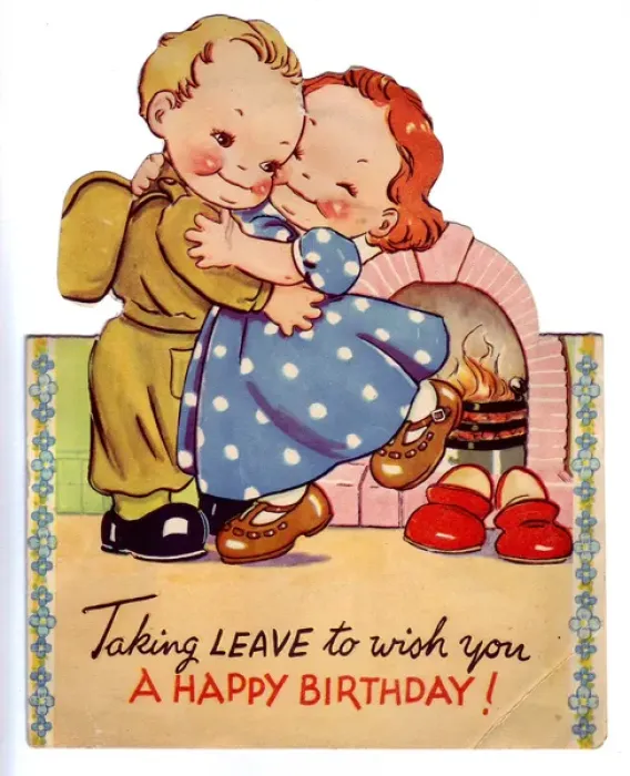 Framed Print : WW2 birthday card, home on leave Framed Print : WW2 birthday card, home on leave