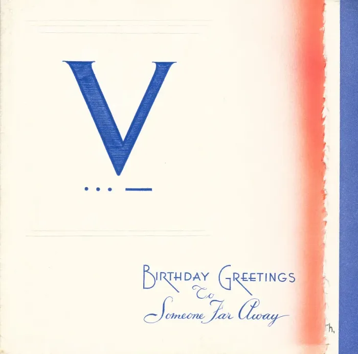 Framed Print : WW2 Birthday Card, V For Victory Framed Print : WW2 Birthday Card, V For Victory