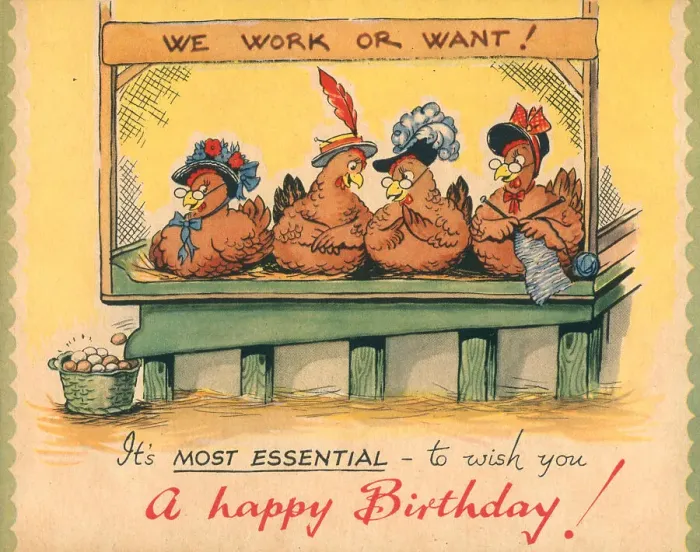 Framed Print : WW2 Birthday Card, We Work Or Want! Framed Print : WW2 Birthday Card, We Work Or Want!