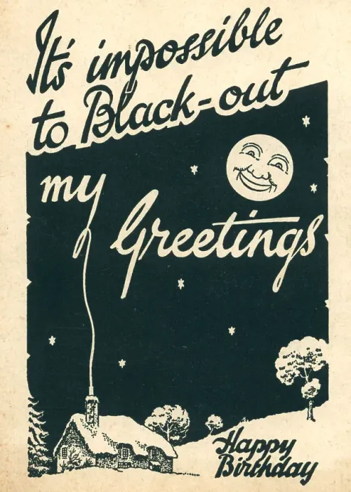 Framed Print : WW2 Blackout Birthday Card Framed Print : WW2 Blackout Birthday Card