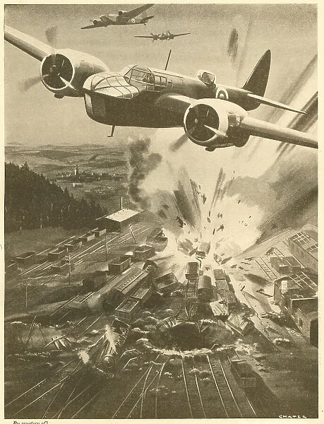 WW2 - Blenheim Bombers Attack German Railway