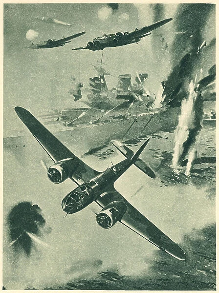 WW2 - Blenheim Bombers Attacking German Base