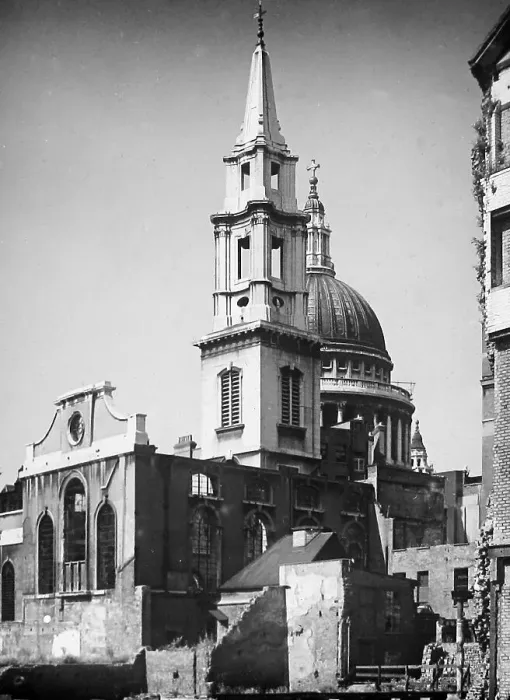 Framed Print : WW2 Bomb Damage - Church of St Vedast Foster Lane Framed Print : WW2 Bomb Damage - Church of St Vedast Foster Lane