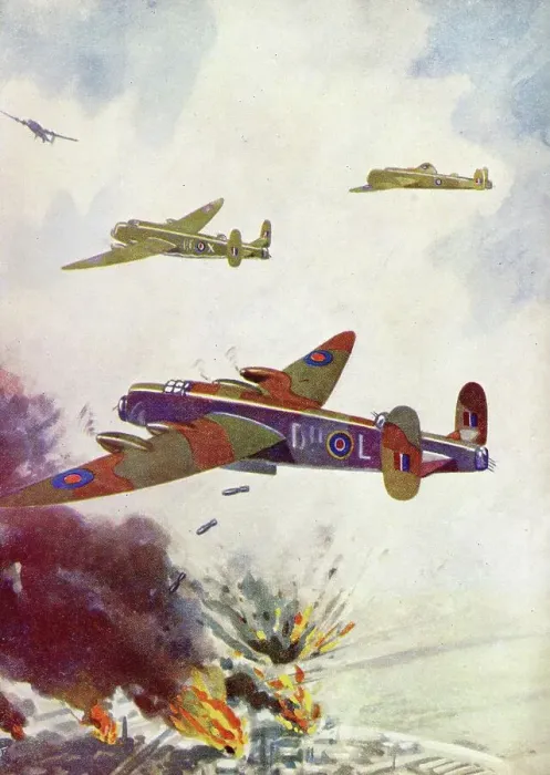 Framed Print : WW2 British R.A.F. Lancaster Bomber Aircraft in action Framed Print : WW2 British R.A.F. Lancaster Bomber Aircraft in action