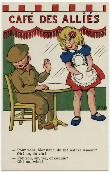 Framed Print : WW2 - British soldier opts for wine instead of tea Framed Print : WW2 - British soldier opts for wine instead of tea