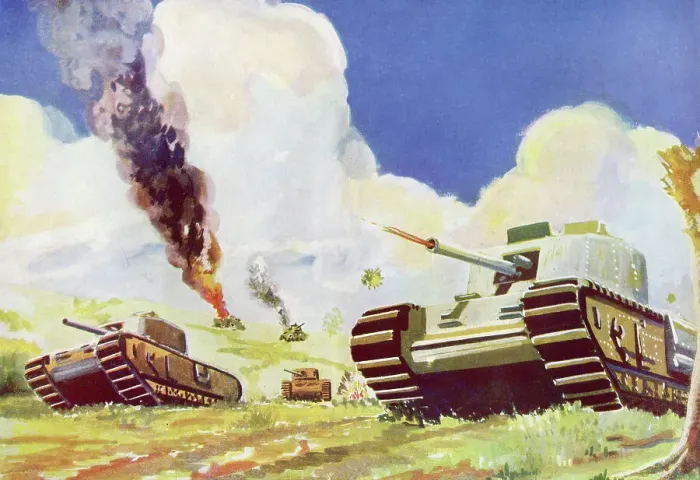 Framed Print : WW2 British Tanks in battle Framed Print : WW2 British Tanks in battle