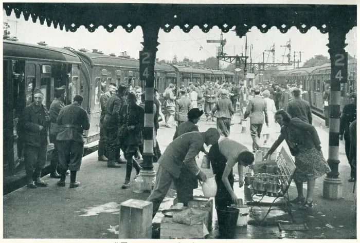 Framed Print : WW2 - Busy Railway Platform Framed Print : WW2 - Busy Railway Platform