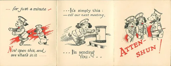 Framed Print : WW2 Christmas Card, Atten-shun! Framed Print : WW2 Christmas Card, Atten-shun!