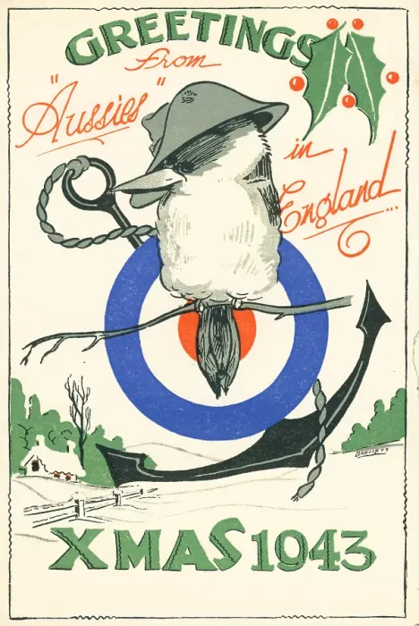 Framed Print : WW2 Christmas Card From Aussies In England Framed Print : WW2 Christmas Card From Aussies In England