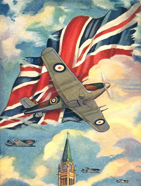 WW2 Christmas Card, British Fighter Plane