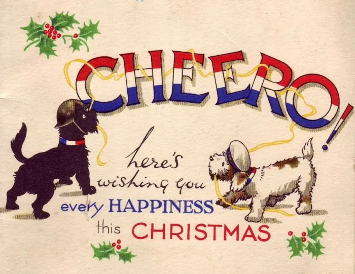Framed Print : WW2 Christmas card, Cheero Framed Print : WW2 Christmas card, Cheero