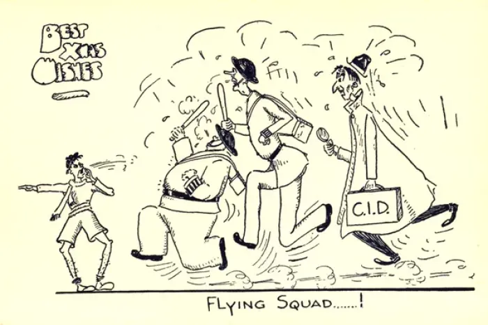 Framed Print : WW2 Christmas card, Flying Squad Framed Print : WW2 Christmas card, Flying Squad