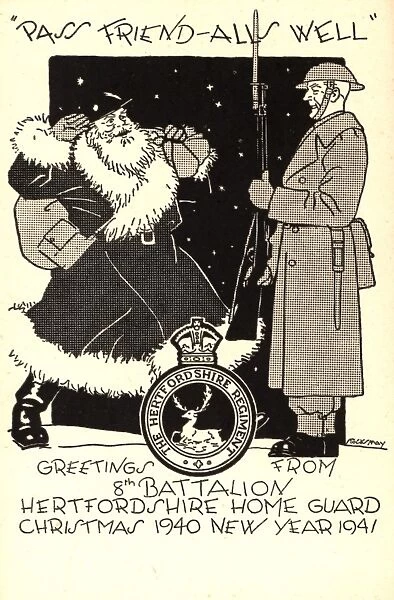 WW2 Christmas card, Home Guard
