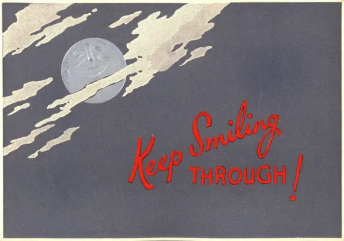 Framed Print : WW2 Christmas card, Keep Smiling Through Framed Print : WW2 Christmas card, Keep Smiling Through