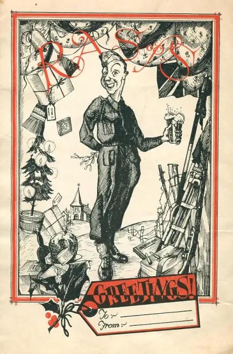 Framed Print : WW2 Christmas Card, Soldier's Greetings Framed Print : WW2 Christmas Card, Soldier's Greetings