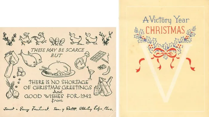 Framed Print : WW2 Christmas Cards