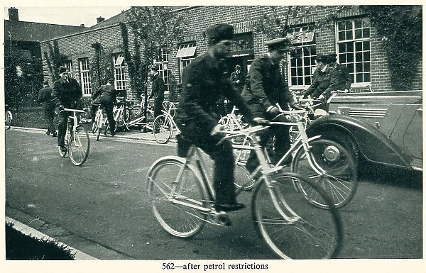 WW2 - Cyclists After Petrol Restrictions