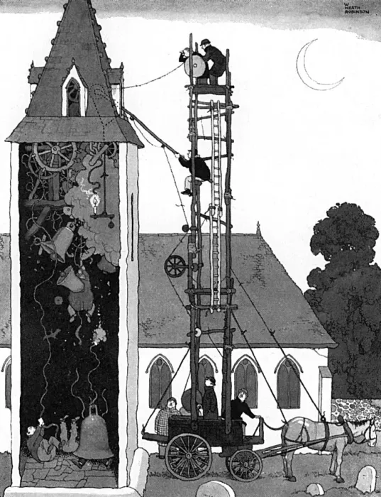 Framed Print : WW2 defence, illustration by William Heath Robinson Framed Print : WW2 defence, illustration by William Heath Robinson
