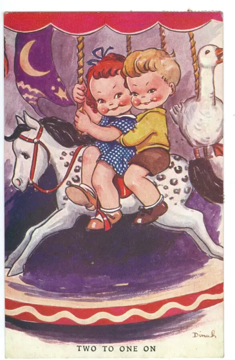 Framed Print : WW2 era - Comic Postcard - Two to One Framed Print : WW2 era - Comic Postcard - Two to One