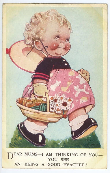 WW2 era - Comic Postcard - Dear Mums - I am thinking of you