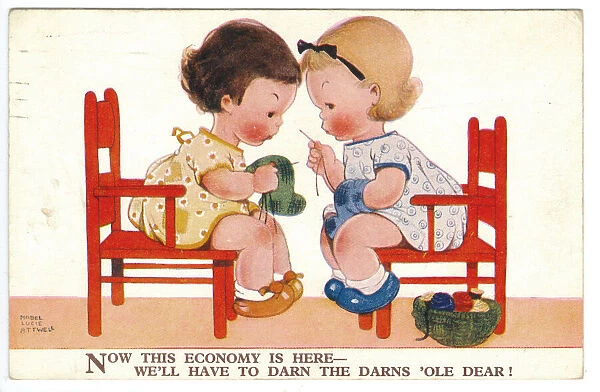 WW2 era - Comic Postcard - Now this economy is here