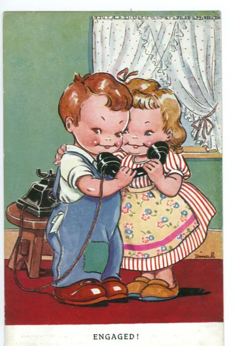 Framed Print : WW2 era - Comic Postcard - Engaged Framed Print : WW2 era - Comic Postcard - Engaged