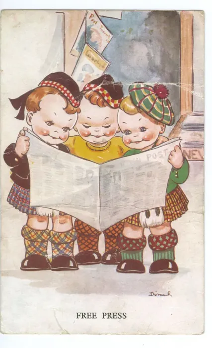 Framed Print : WW2 era - Comic Postcard - Free Press
