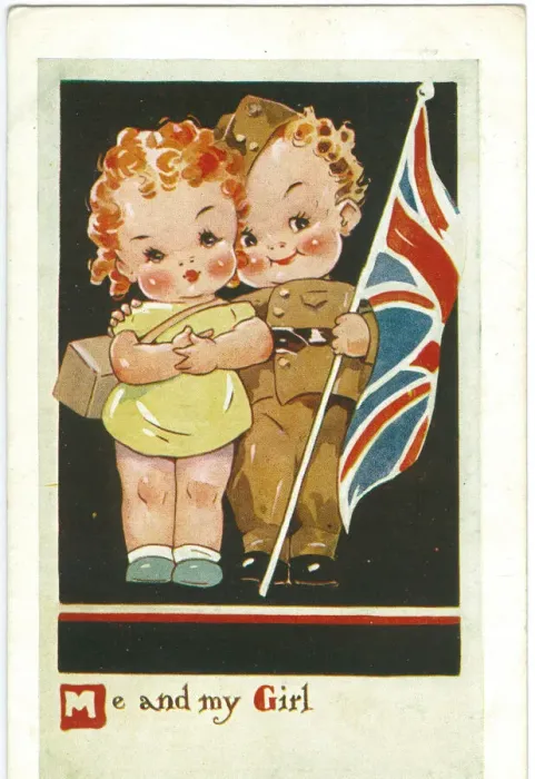 Framed Print : WW2 era - Comic Postcard - Me and My Girl Framed Print : WW2 era - Comic Postcard - Me and My Girl
