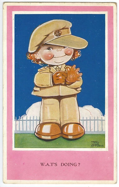 WW2 era - Comic Postcard - Wat's doing