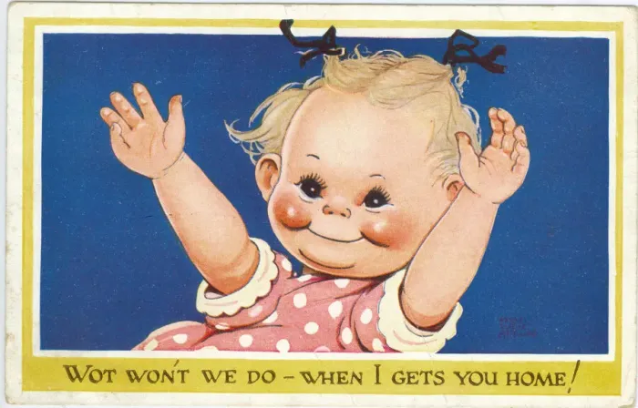 Framed Print : WW2 era - Comic Postcard - Wot won t we do Framed Print : WW2 era - Comic Postcard - Wot won t we do
